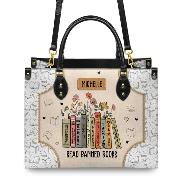 Read Banned Books Leather Bag