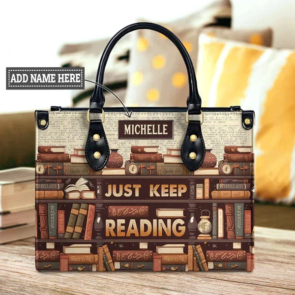 Just Keep reading Leather Bag