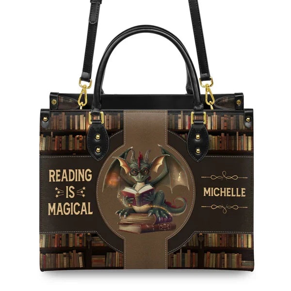 Reading Is Magical Leather Bag