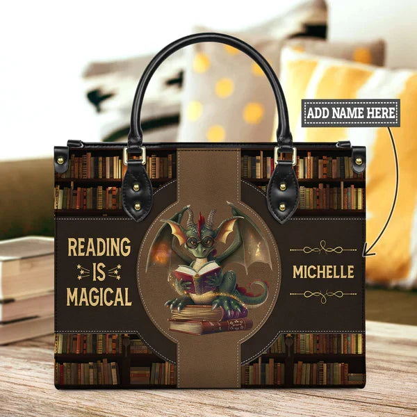 Reading Is Magical Leather Bag