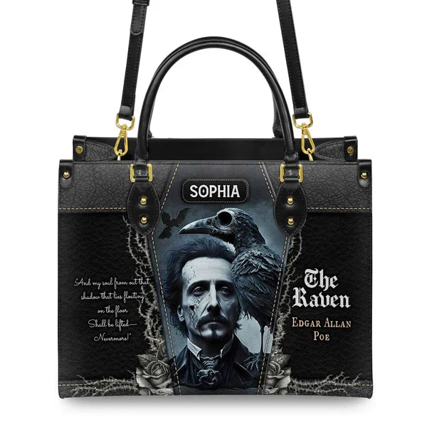 The Raven Edgar Allan Poe And My Soul From Out That Shadow Leather Bag