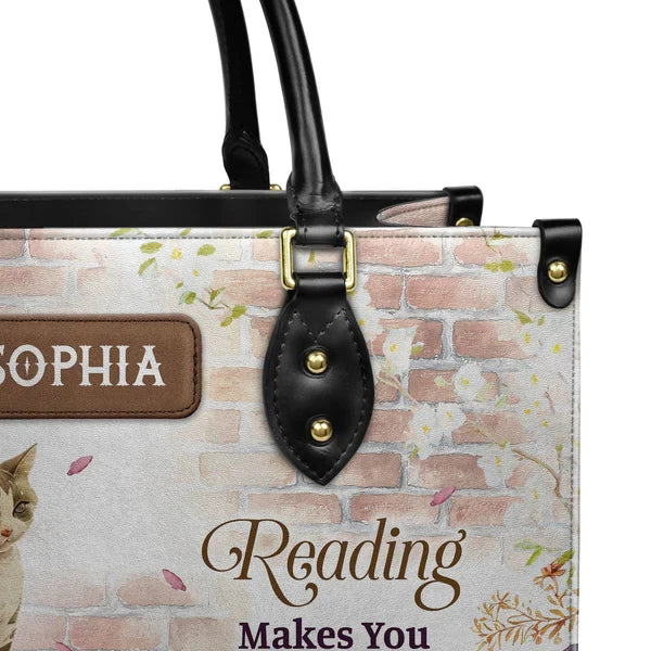 Reading Makes You Taller And Smarter Leather Bag