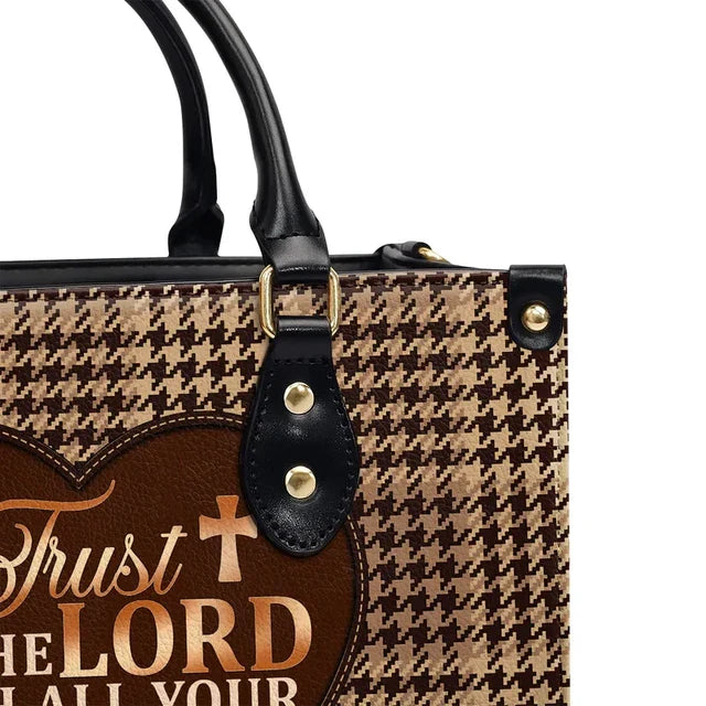 Trust In The Lord With All Your Heart Leather Handbag