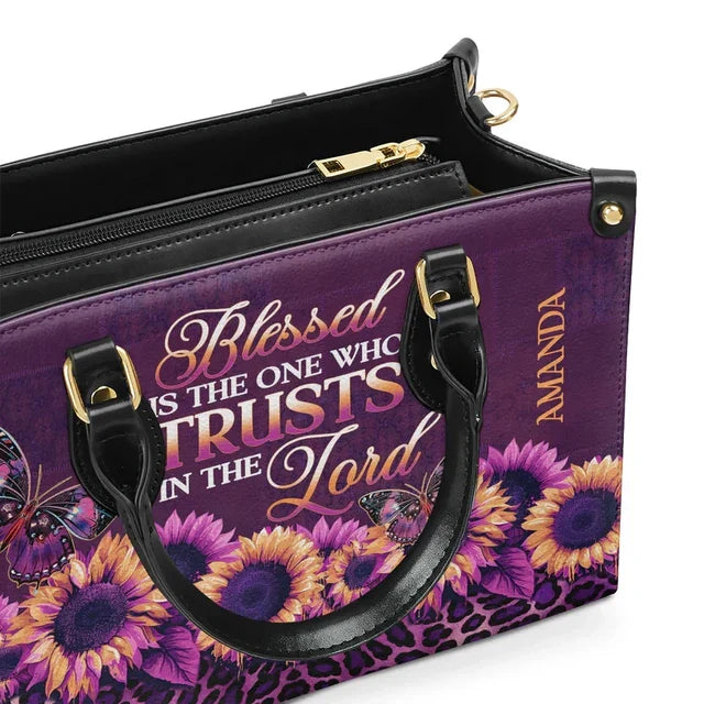 Blessed Is The One Who Trusts In The Lord Leather Handbag