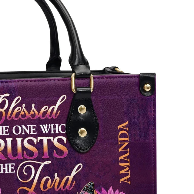 Blessed Is The One Who Trusts In The Lord Leather Handbag