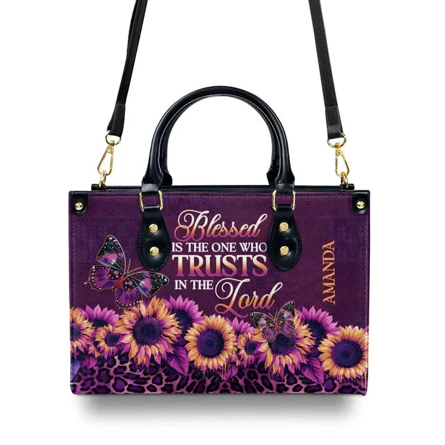 Blessed Is The One Who Trusts In The Lord Leather Handbag