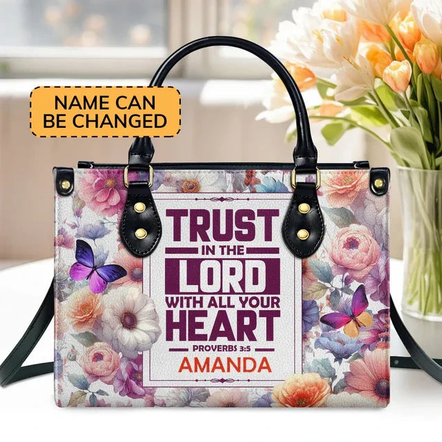 Trust In The Lord Leather Handbag