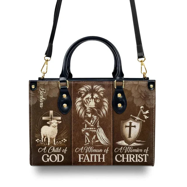 A Woman Of Faith Leather Handbag