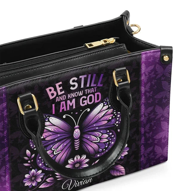 Be Still And Know That I Am God Leather Handbag