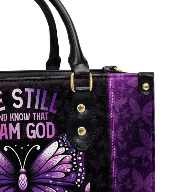 Be Still And Know That I Am God Leather Handbag