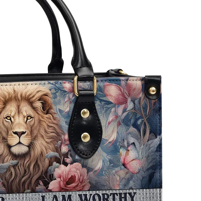 I Am Strong Leather Handbag