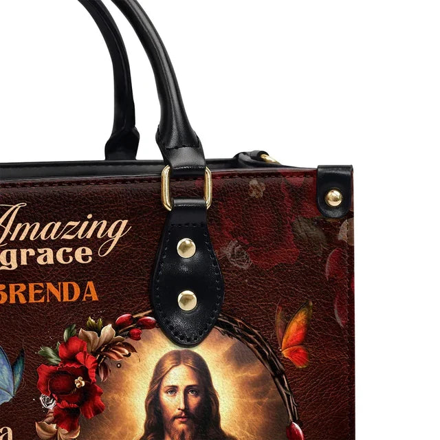 Jesus Amazing Grace Leather Handbag