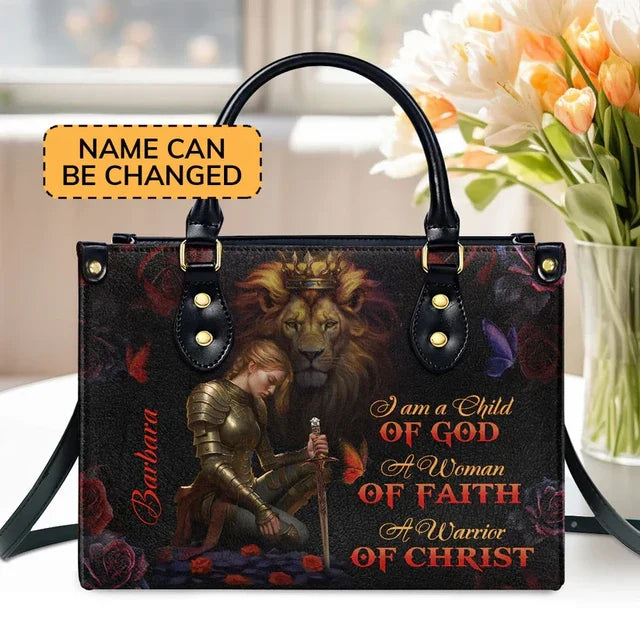 A Woman Of Faith Leather Handbag