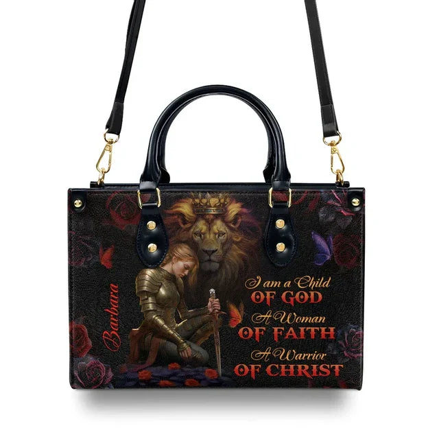 A Woman Of Faith Leather Handbag