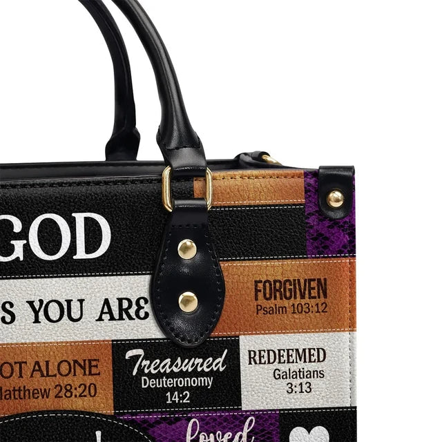 God Says I Am Leather Handbag