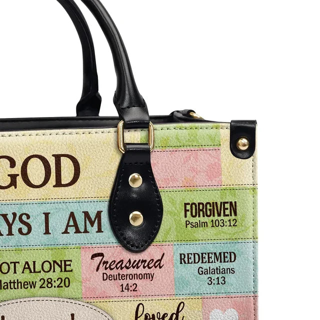 God Says I Am Leather Handbag