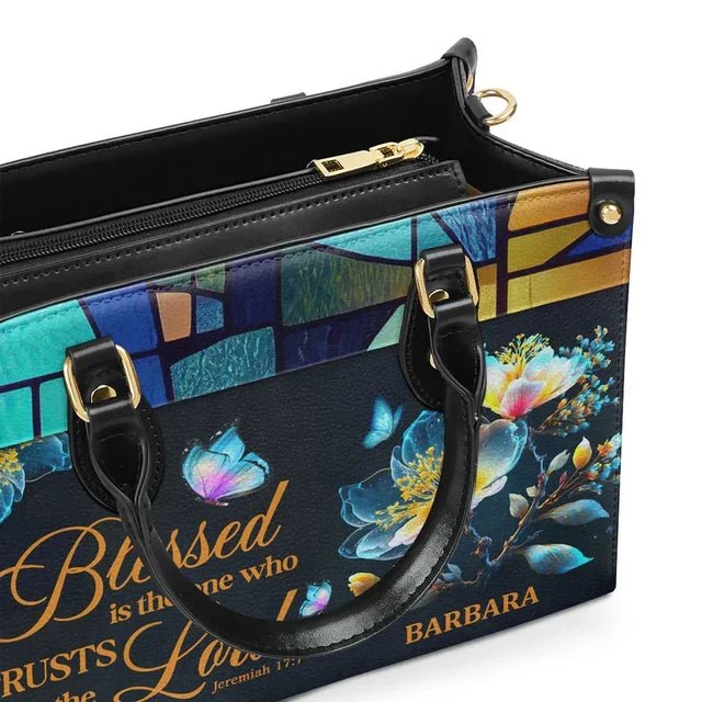 Blessed Is The One Who Trusts In The Lord Leather Handbag