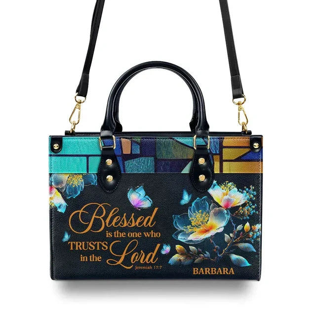 Blessed Is The One Who Trusts In The Lord Leather Handbag