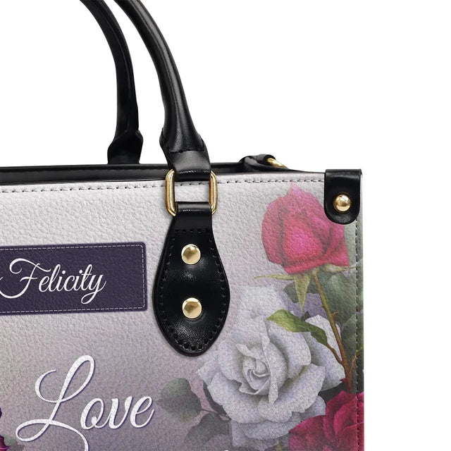 Love Is A Gift From God Leather Handbag