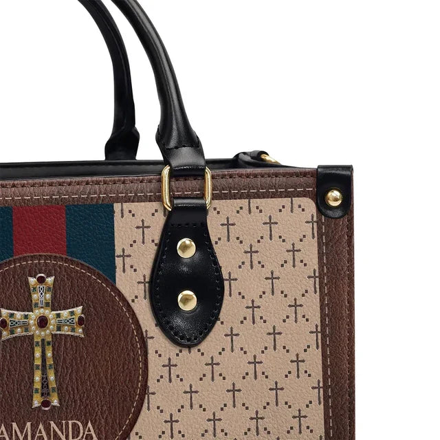 I Am Blessed Leather Handbag